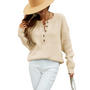 V-Neck Solid Colour Twist Knitted Pullover Top
