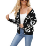 Women's V Neck Jacquard Weave Cardigans with Buttons Women's V Neck Jacquard Weave Cardigans with Buttons