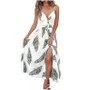 Knot V Neck Printed Plants Strappy Dress Knot V Neck Printed Plants Strappy Dress