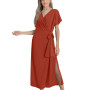 Slit Wrap and Tie Dress Slit Wrap and Tie Dress
