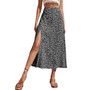 Women's Boho Floral High Waist Split A Line Midi Skirt