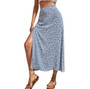 Women's Boho Floral High Waist Split A Line Midi Skirt
