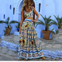 Printed Beach Skirt Suit with Tank Top