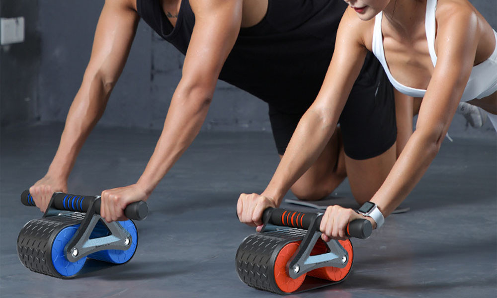 Ab Workout Crunch Wheel Auto Rebound Core Workout Crunch Wheel