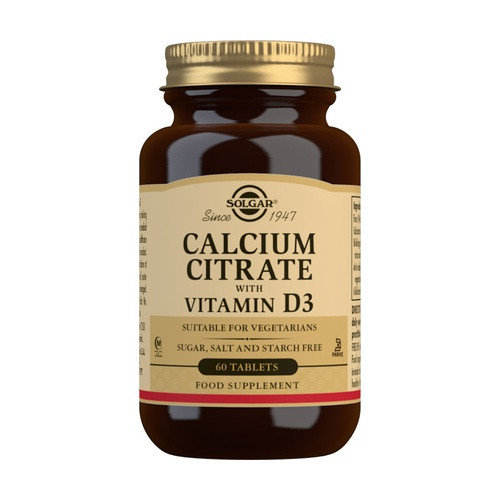 Solgar citrato de calcio con vitamina d3 60 comprimidos