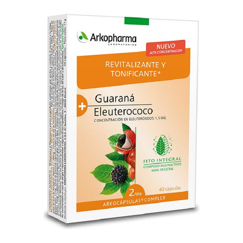 Arkopharma guarana y eleuterococo arkocápsulas complex 40 c