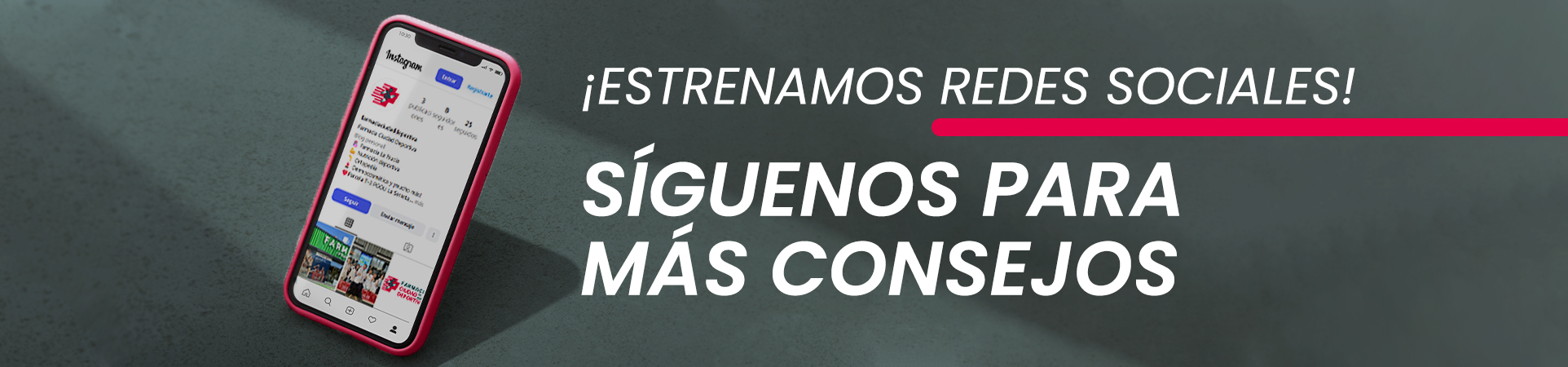 Síguenos en redes sociales,  Farmacia Ciudad Deportiva La Nucía, Alicante