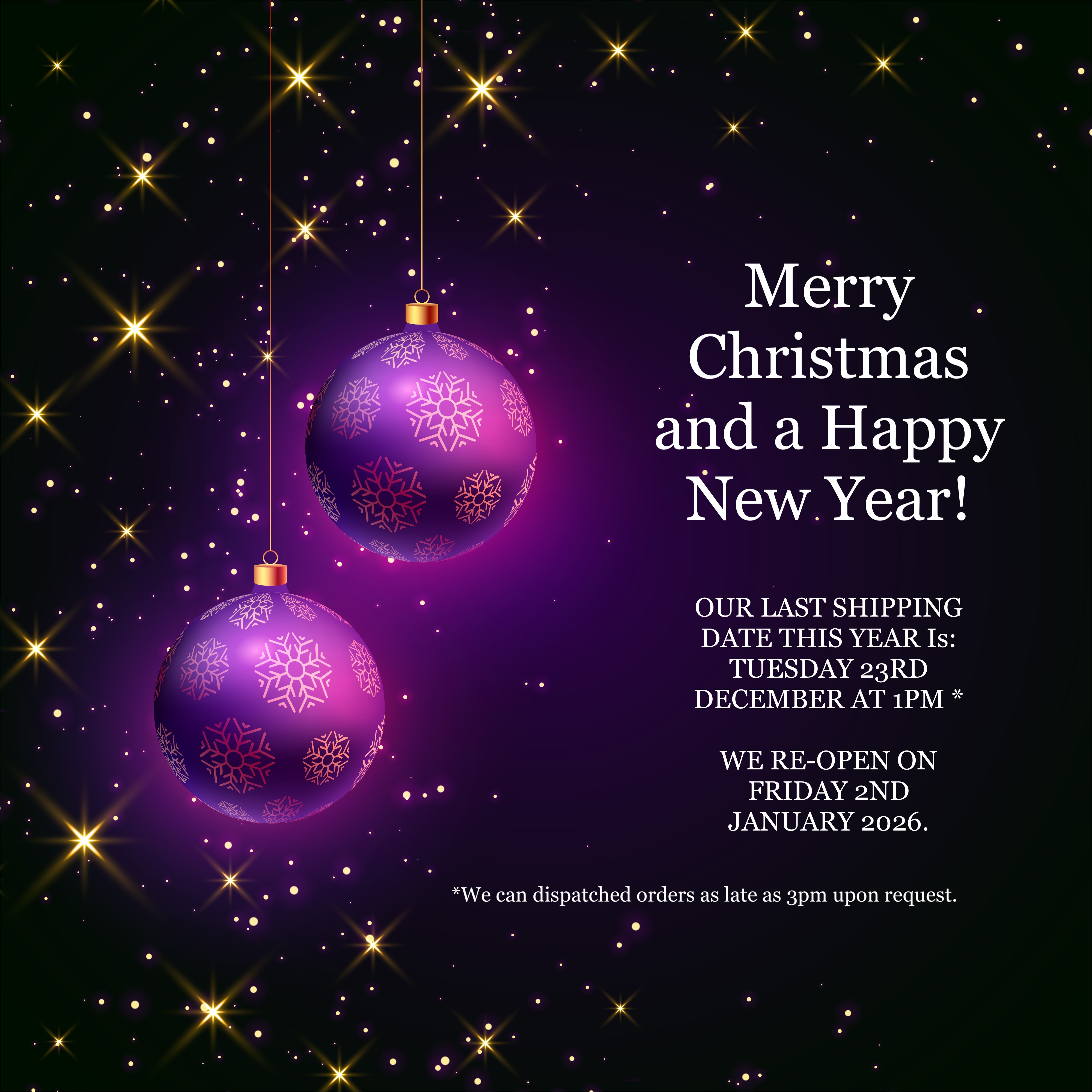 Christmas 2025 Opening Times