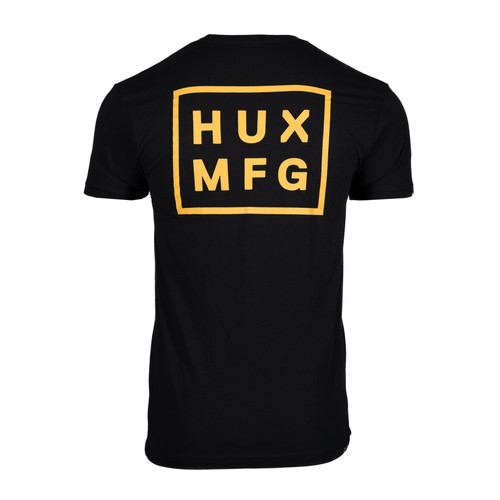 A HUXWRX Manufacturing athletic fit shirt. The HUX MFG Box Tee in Black is a mix of 60% combed ring-spun cotton and 40% polyester to provide a comfortable and durable shirt that you can wear no matter what you're doing. A HUXWRX Manufacturing athletic fit shirt. The HUX MFG Box Tee in Black is a mix of 60% combed ring-spun cotton and 40% polyester to provide a comfortable and durable shirt that you can wear no matter what you're doing.