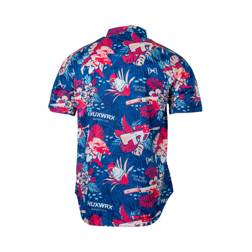 HUX-WAIIAN ALOHA SHIRT ORANGE+GREEN