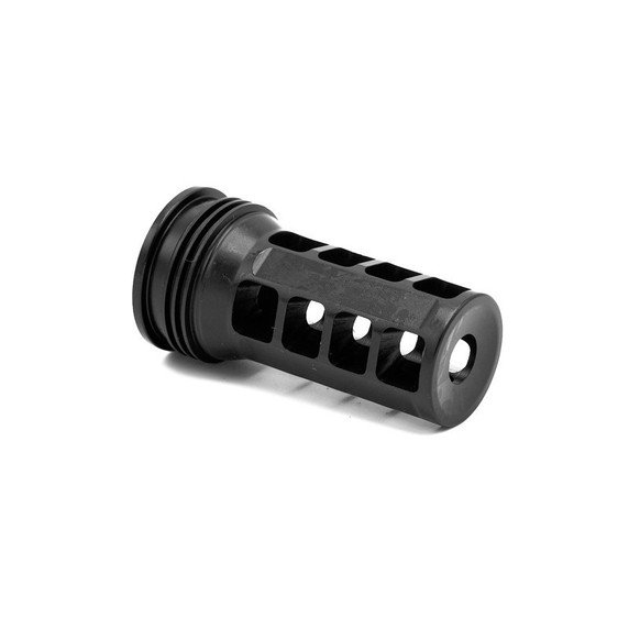 The Muzzle Brake-QD 338 3/4x24 is designed for maximum recoil reduction when unsuppressed.

Muzzle Brake-QD caliber/compatibility:

Muzzle Brake-QD 338:  HX-QD Magnum Ti suppressors


Muzzle device length is 2.3, length added to barrel is 1.7 inches




NOTE: Larger caliber mounts are NOT compatible with smaller caliber suppressors. Smaller caliber mounts ARE compatible with larger caliber suppressors.

*In an attempt to minimize waste, some suppressors, accessories and muzzle devices may arrive in OSS packaging while we transition to the new HUXWRX packaging.