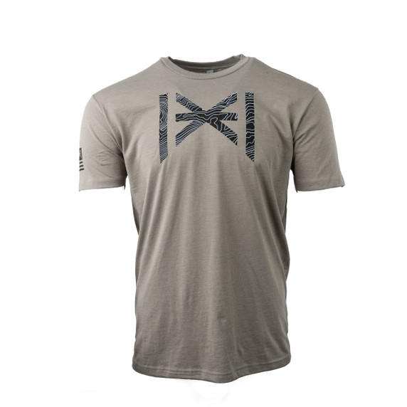 This design is available in Stone Gray with black accents in sizes S-3XL.