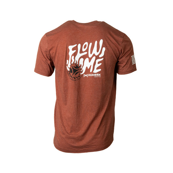 This design is available in Russet with white accents in sizes S-3XL.