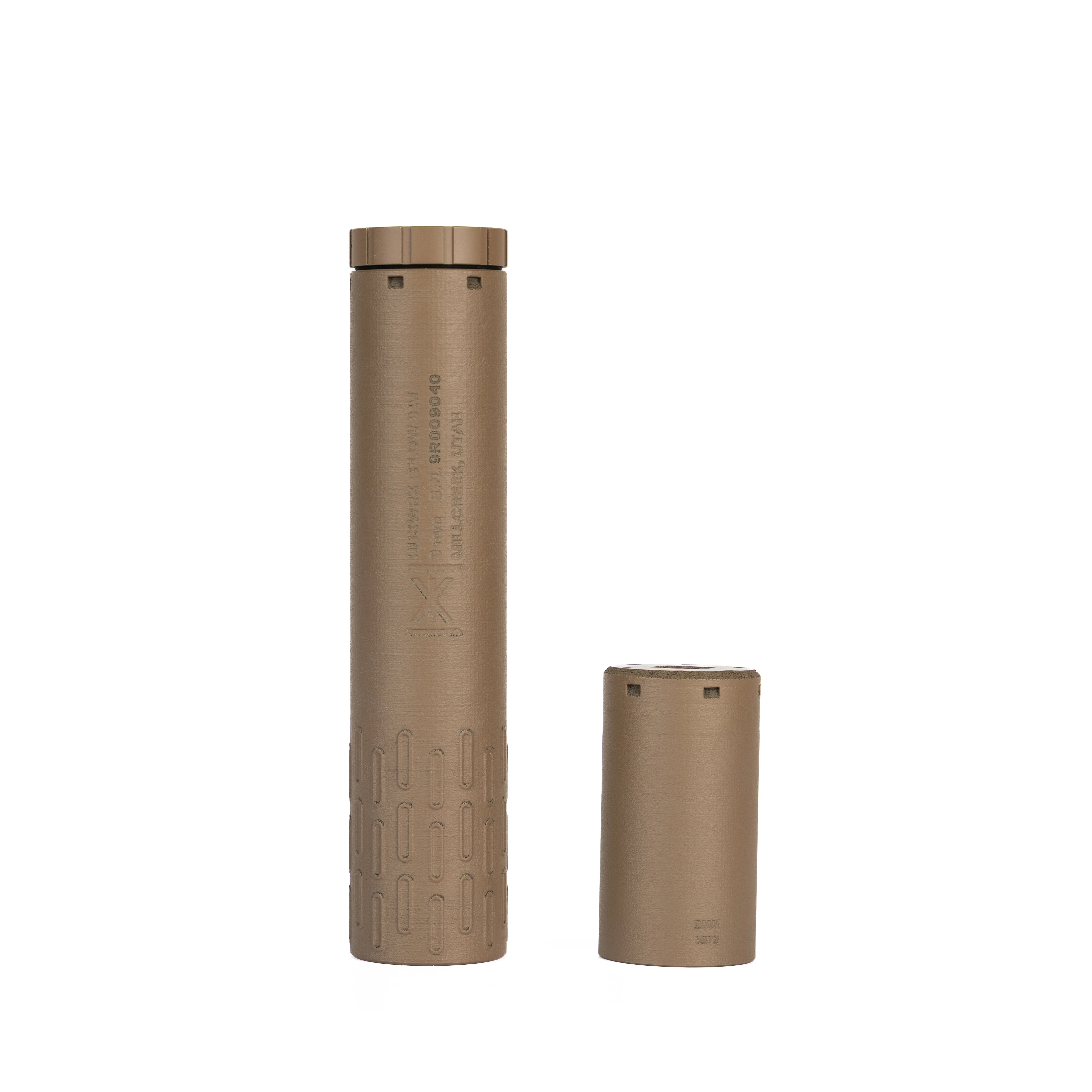 HUXWRX FLOW 9 M Suppressor in FDE Cerakote