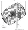 Parabolic Grid Antenna Articulating Mount Adjustment