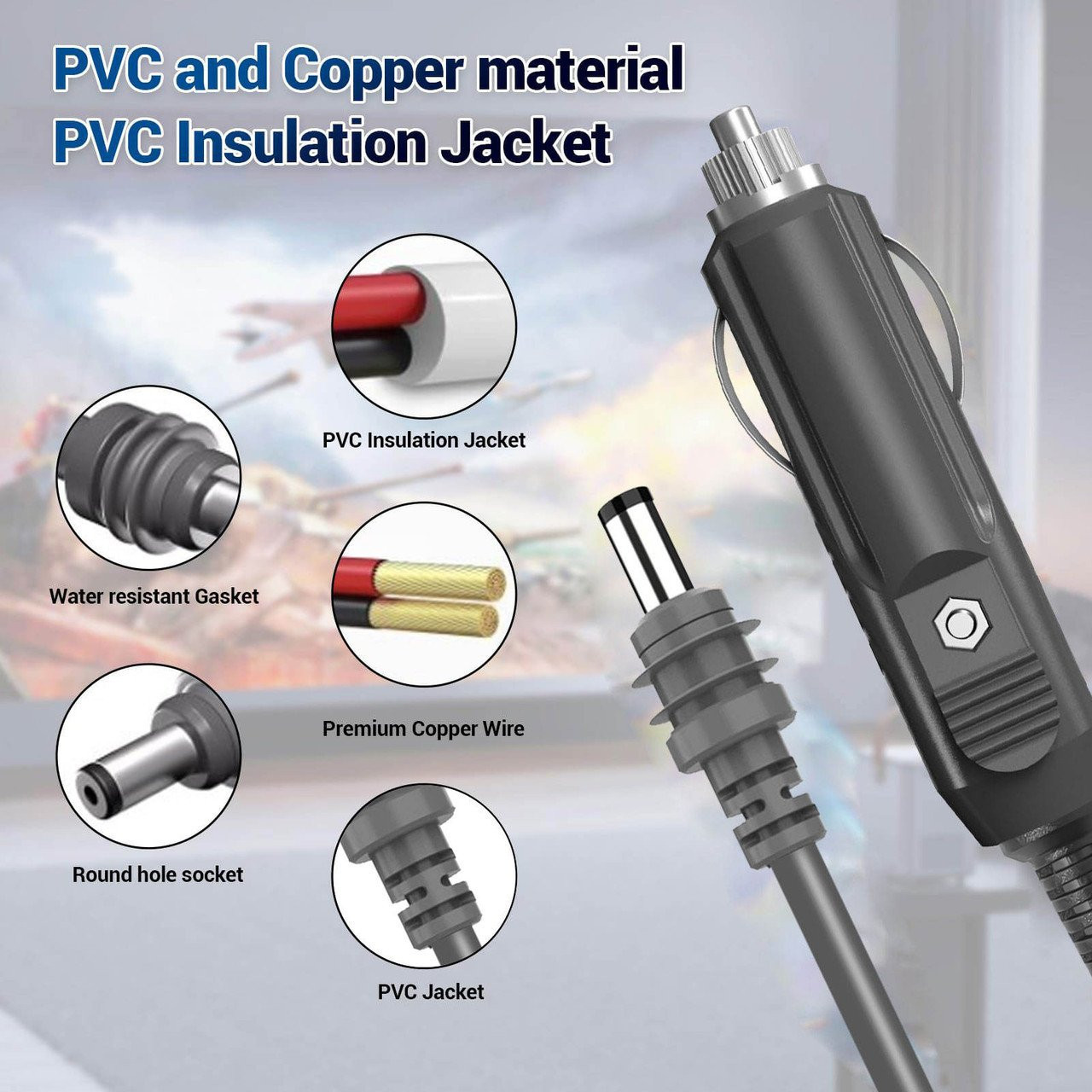 STARBEAM Starlink Mini 12/24V DC 3m Cigarette Lighter Power Cable a