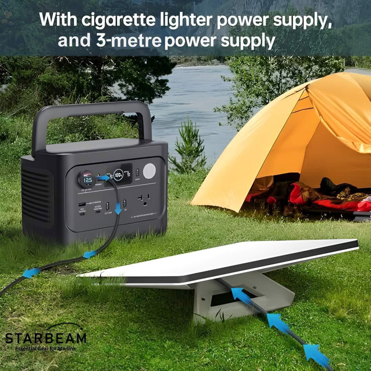 Starlink Mini 12/24V DC 3m LCD Screen Cigarette Lighter Power Cable d