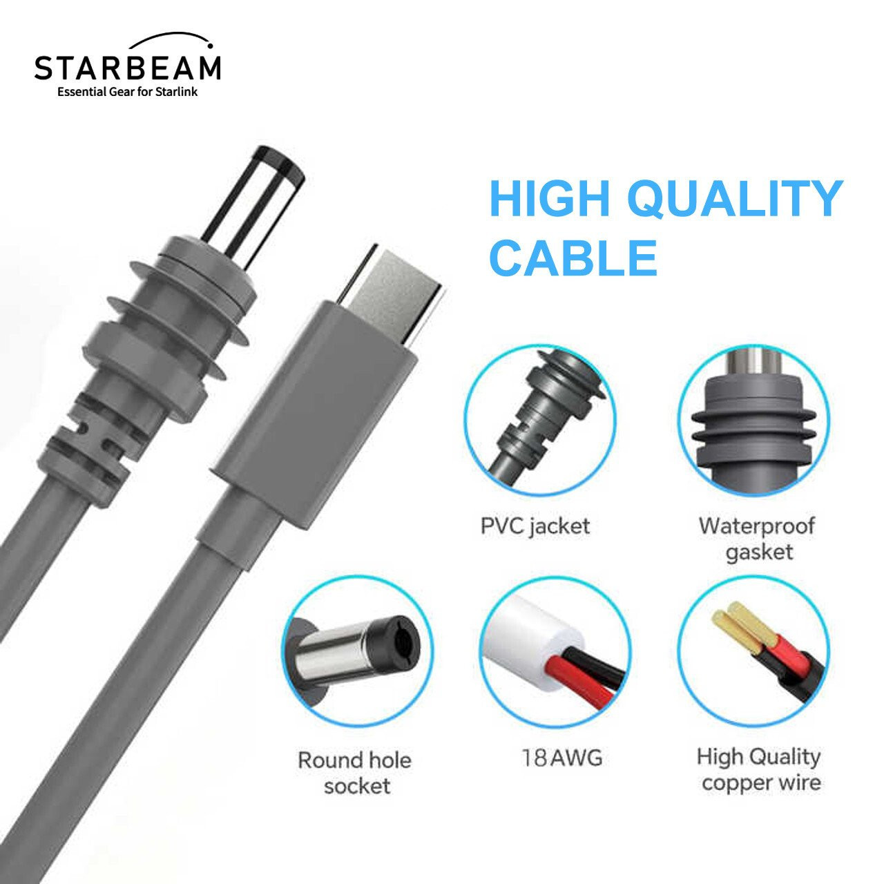 STARBEAM Starlink Mini 20V DC 5m USB-C Power Cable a