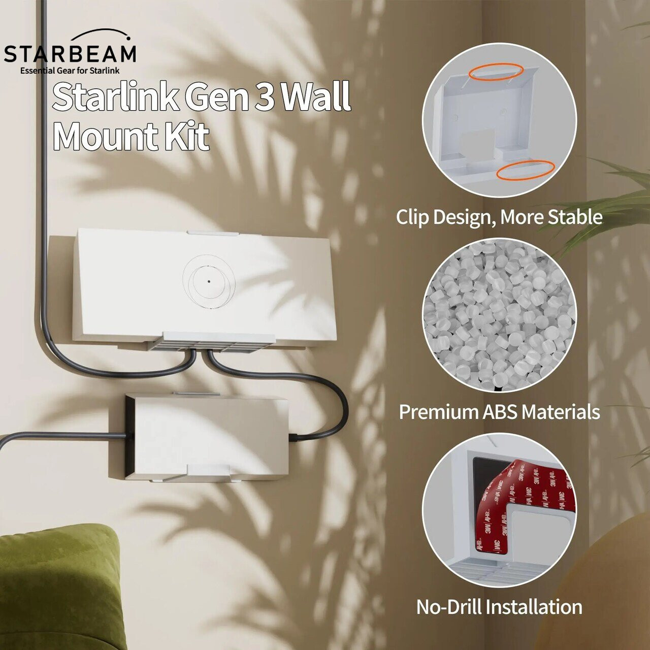 STARBEAM Starlink Gen 3 Router & Power Supply Wall Mount Kit a