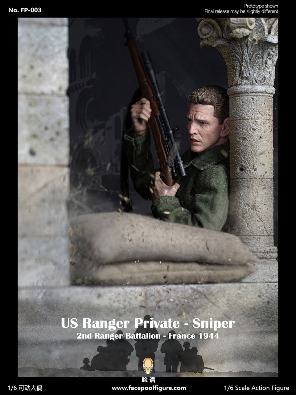 FIGURINE ARTICULÉE FACEPOOL 1/6 WWII US Ranger Captain Miller FP-001