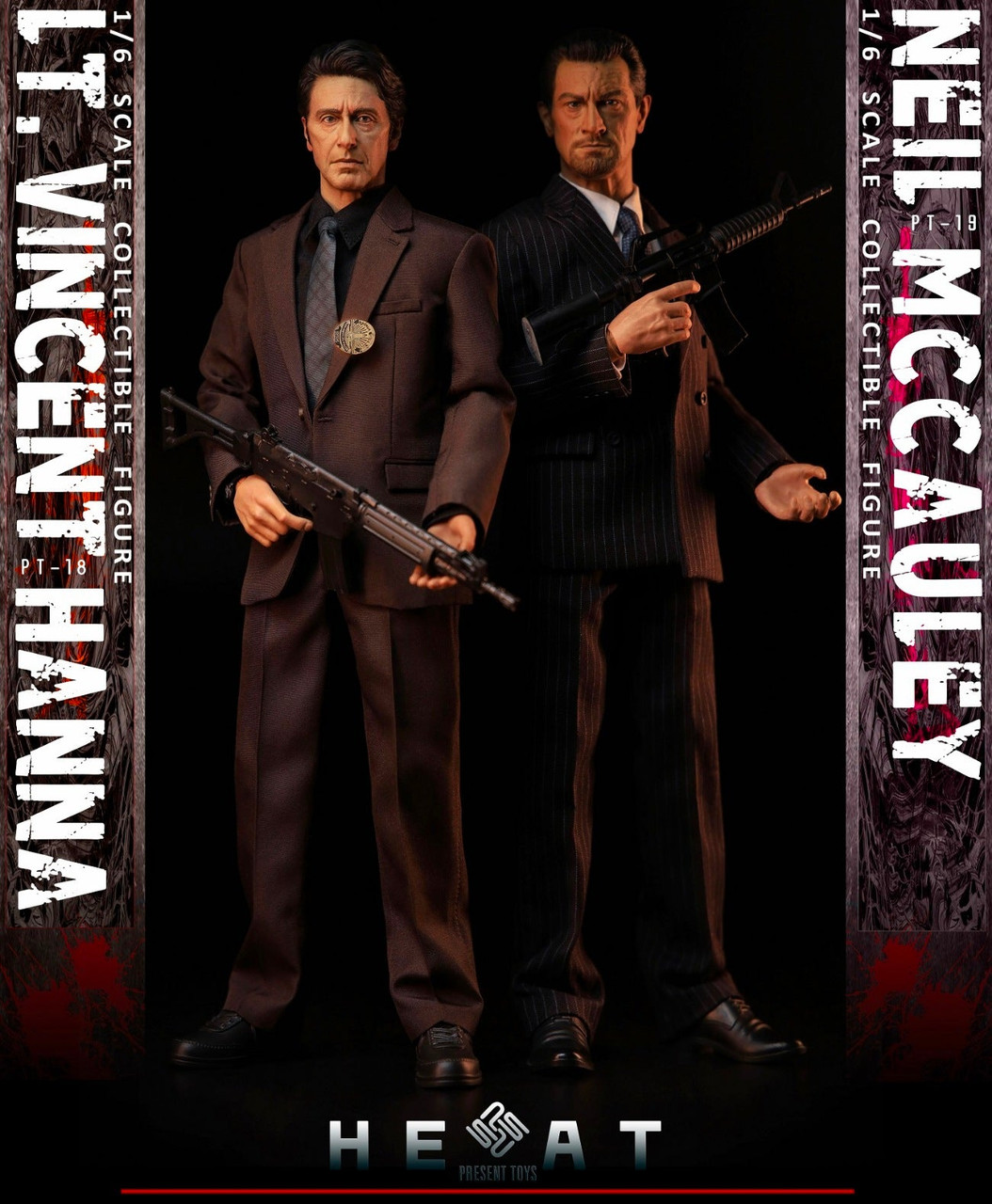 1/6 Scale Heat - Lt. Vincent Hanna & Neil McCauley Figure Bundle by Present  Toys