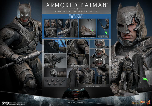 Hot Toys (MMS743D63) Batman v Superman: Dawn of Justice - Armored Batman (2.0) Figure (Deluxe Version)