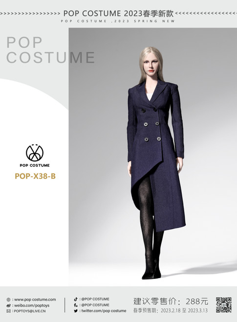 Pop Toys (POP-X38) 1/6 Scale Women's Coat Pop Toys (POP-X38) 1/6 Scale Women's Coat