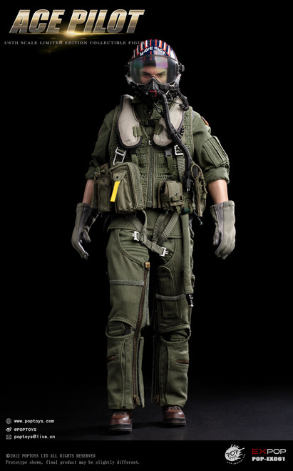POP TOYS (EX061) 1/6 Scale Ace Pilot Figure (Flight Suit Version)