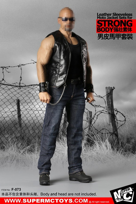 1/6 Scale Leather Moto Vest Set for M34/35 Body by SuperMC Toys
