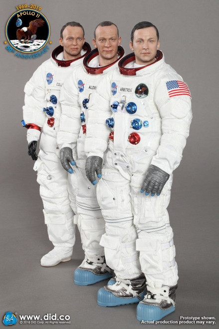 1/6 Scale Apollo 11 Astronauts - Armstrong, Aldrin, and Collins Figure Set by DID