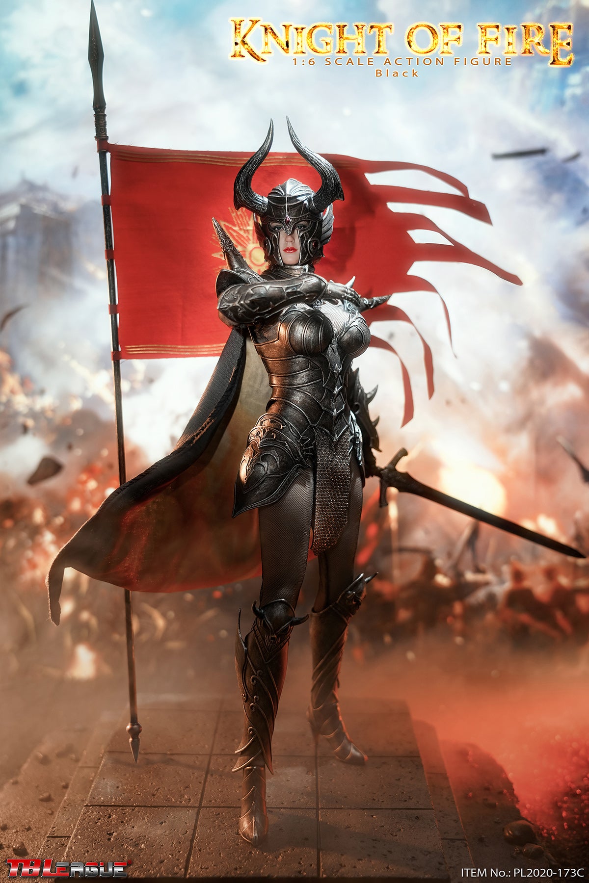 TBLeague (PL-2020-173C) 1/6 Scale Knight of Fire Figure (Black