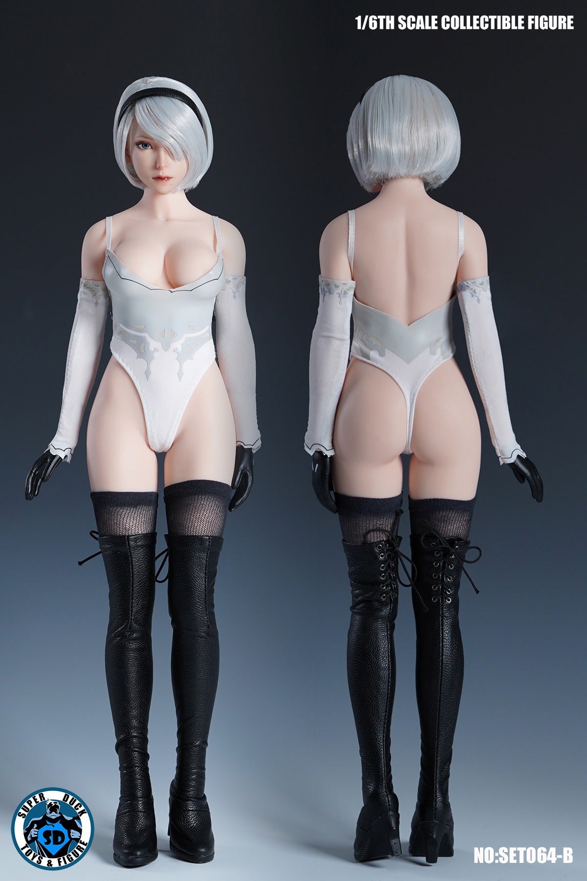 Super Duck Toys (SET064B) 1/6 Scale 2B Android  Head Sculpt & Outfit Set  (Self Destruct Version)