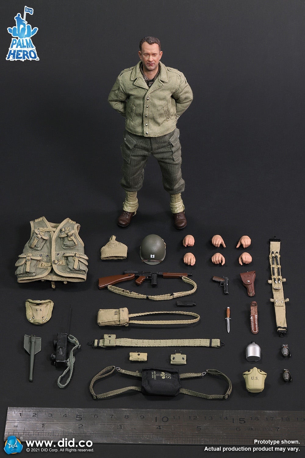 1/12 Scale WWII US 2nd Ranger Battalion – Captain Miller Figure by DID