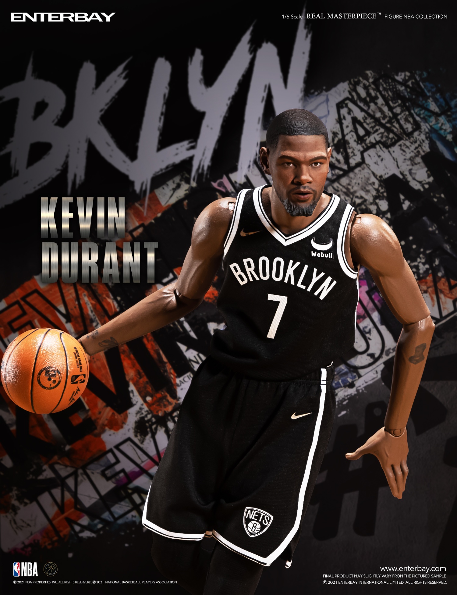 1/6 Scale NBA Brooklyn Nets - Kevin Durant Figure by Enterbay