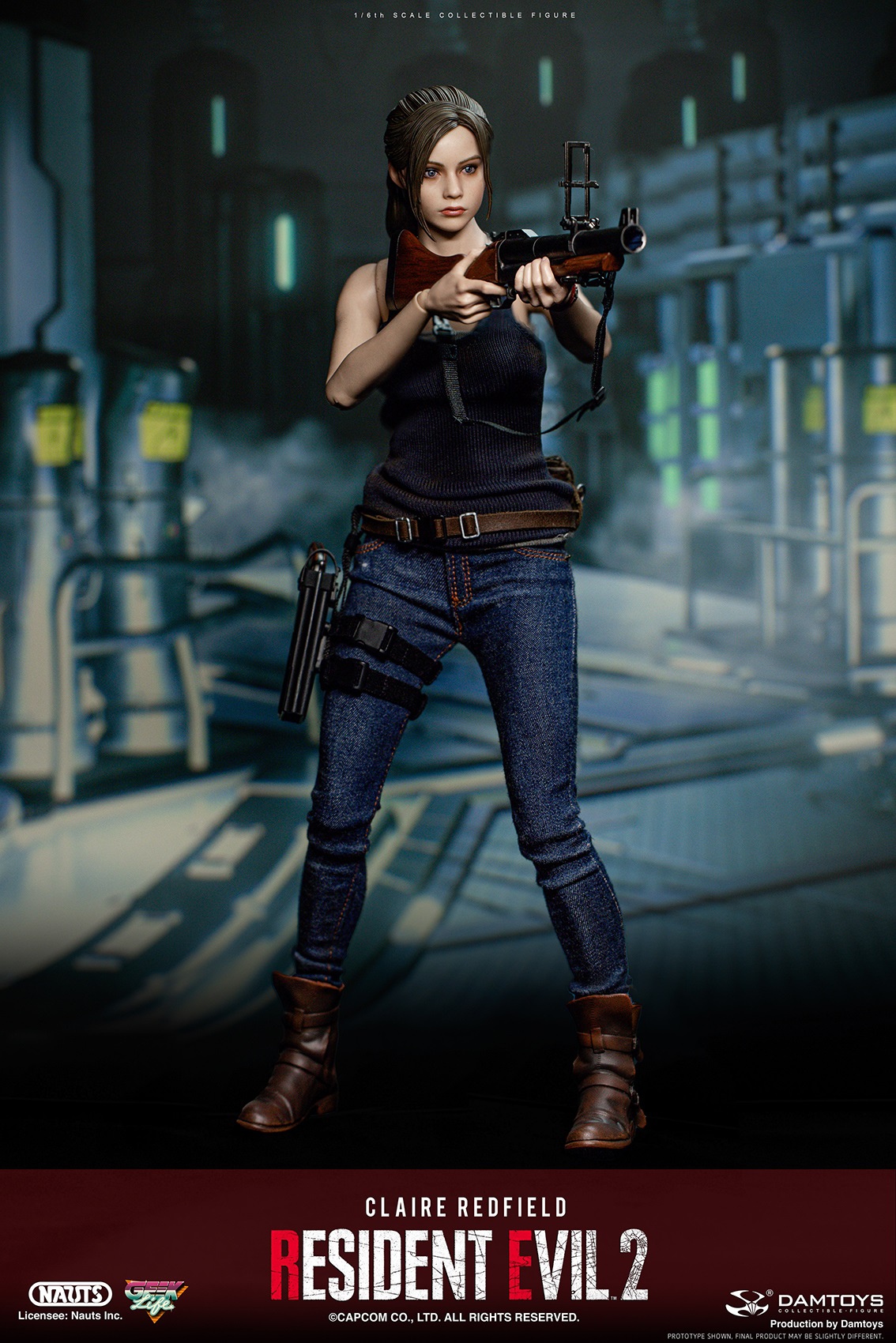 NAUTS X DAMTOYS Resident Evil 2 Claire Redfield Remake Ver 1/6 Scale Action  Figure DMS031