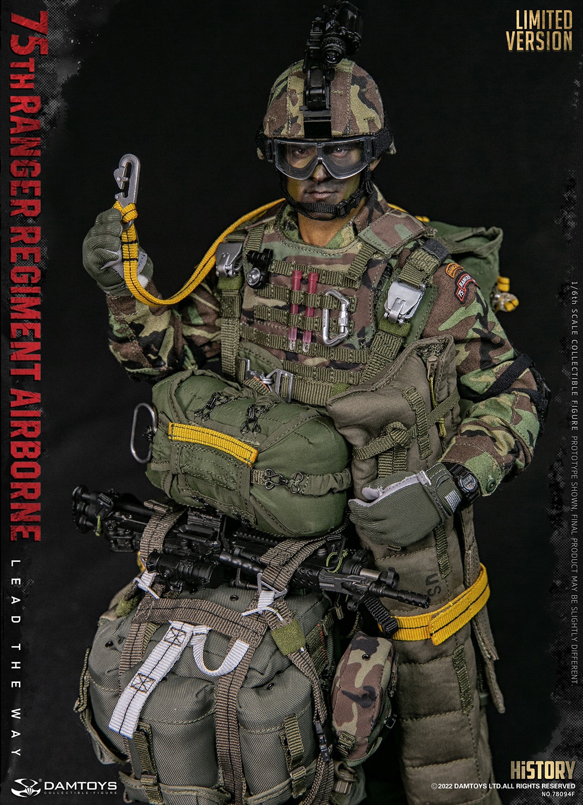 DamToys 78094F 75th RANGER AIRBORNE限定版 1/6 DAMTOYS 78094F US 75th RANGER REGIMENT AIRBORNE SAW