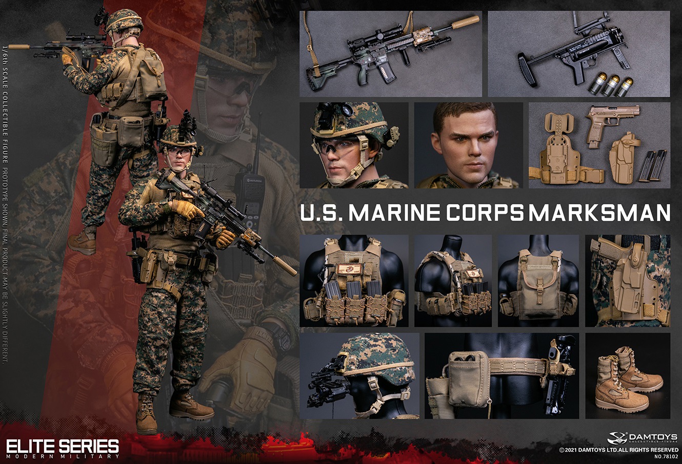 DamToys (78102) 1/6 Scale U.S. Marine Corps Marksman Figure