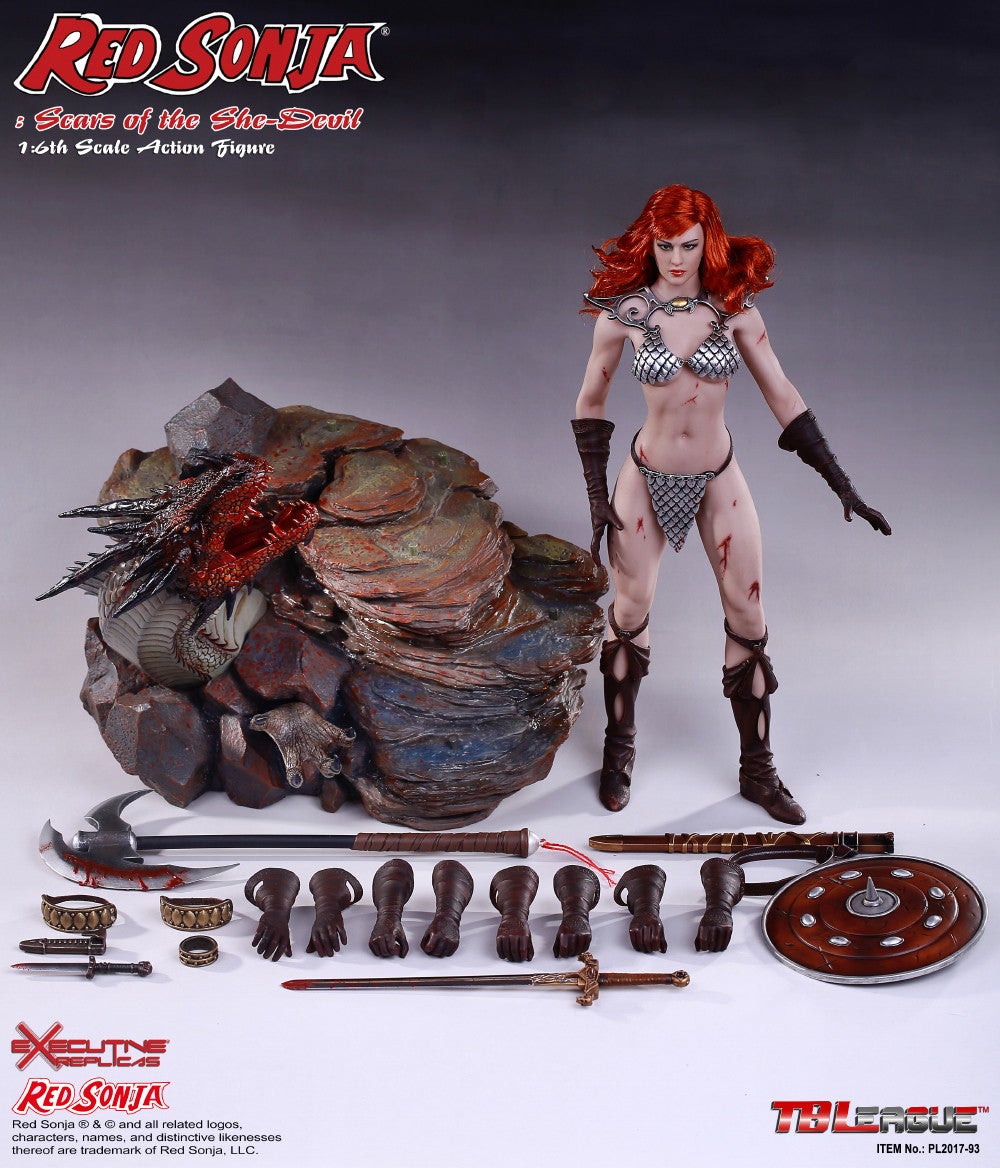 アメコミ RED SONIJA STATUE 1/6 Scale 1/6 Scale Red Sonja: Scars of the She-Devil Figure by TBLeague