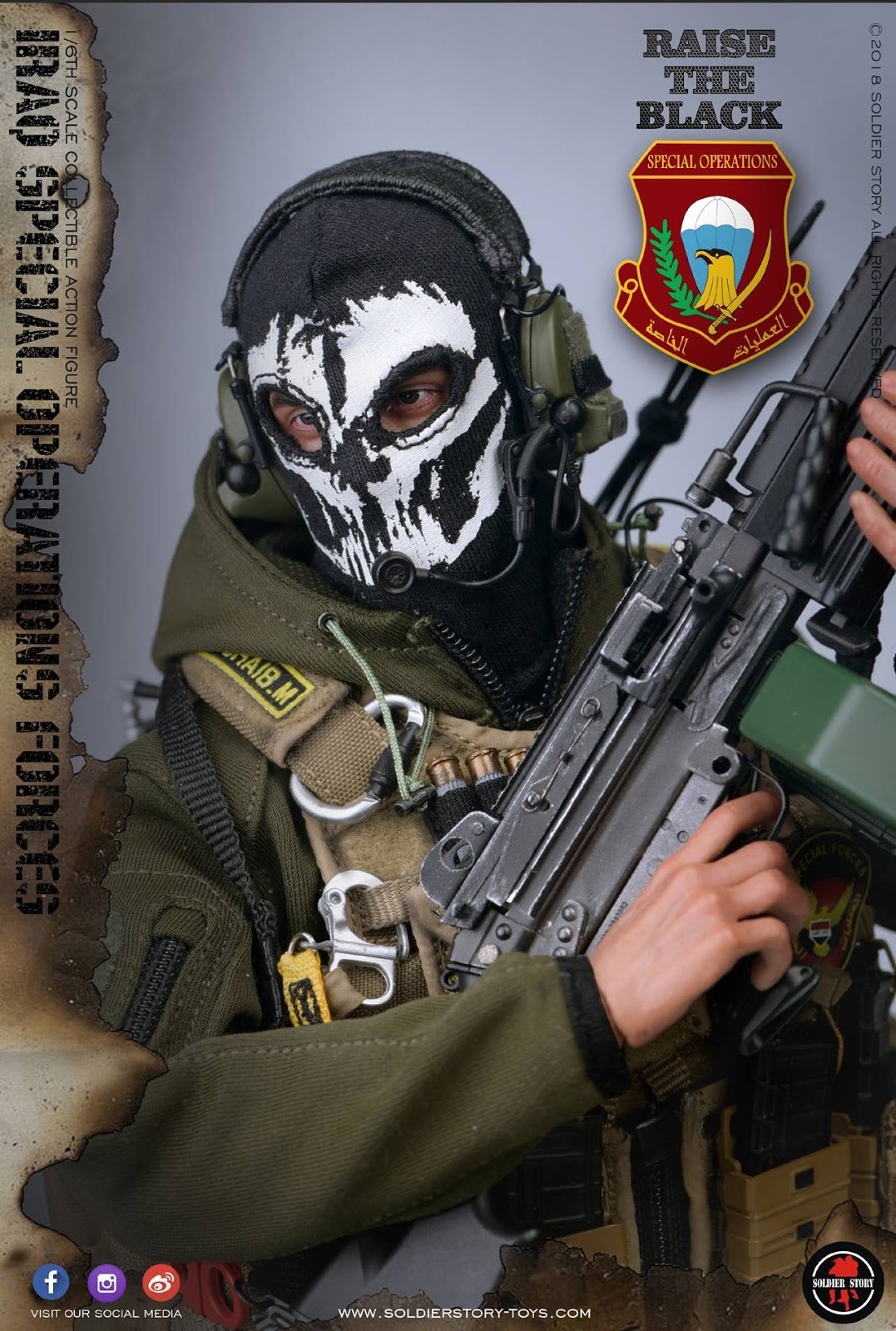 1/6 Scale Special Operations Forces “ISOF” - SAW GUNNER Figure