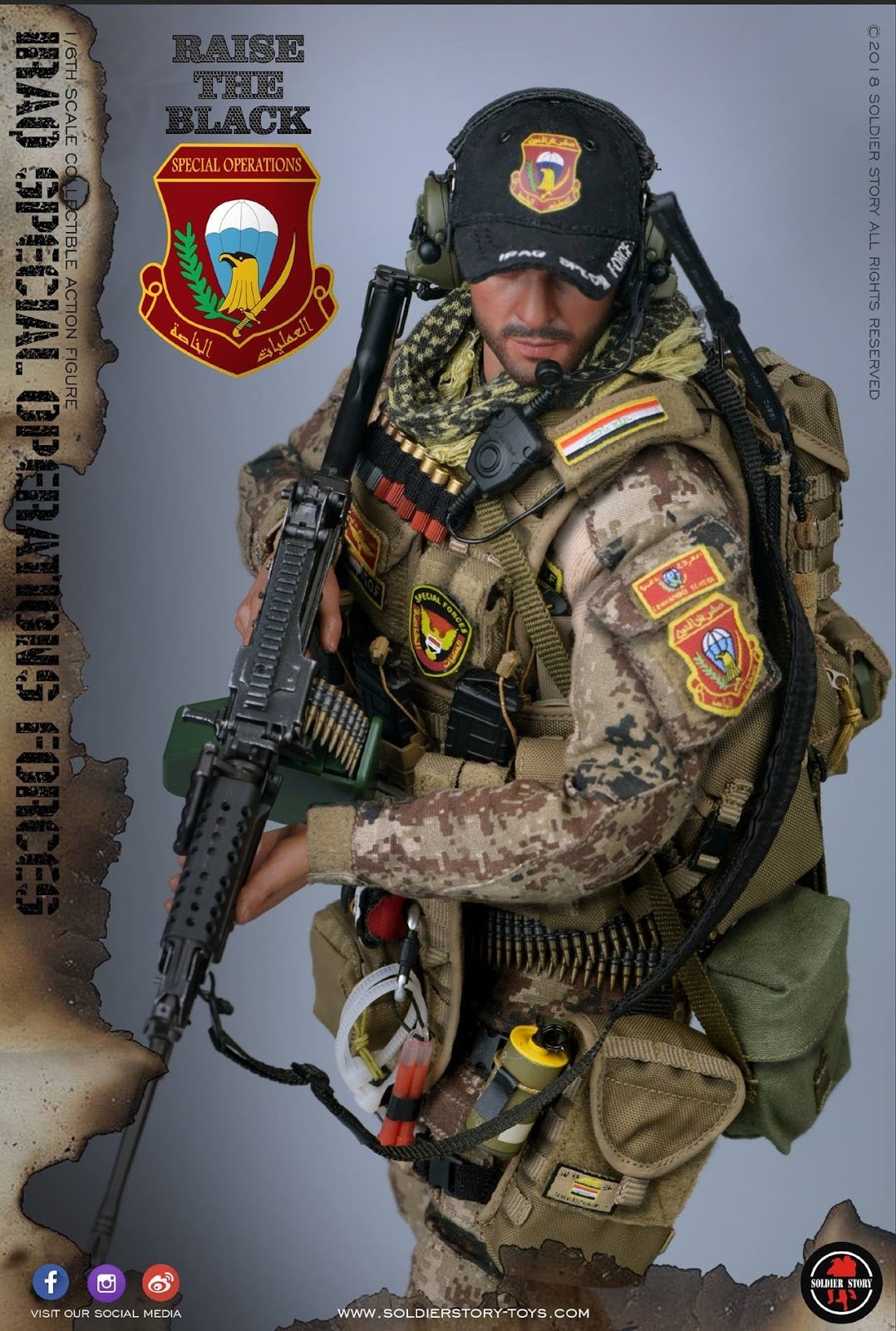 1/6 Scale Special Operations Forces “ISOF” - SAW GUNNER Figure