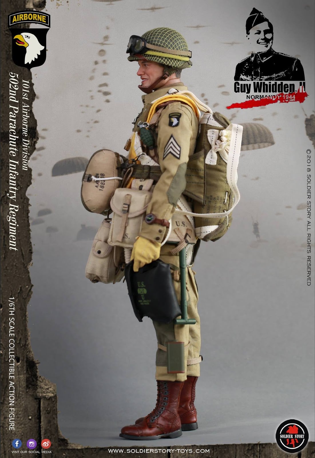 WWII 1944 101st Airborne Division フィギュア 1/6 Scale WWII 101st Airborne Division “Guy Whidden, II