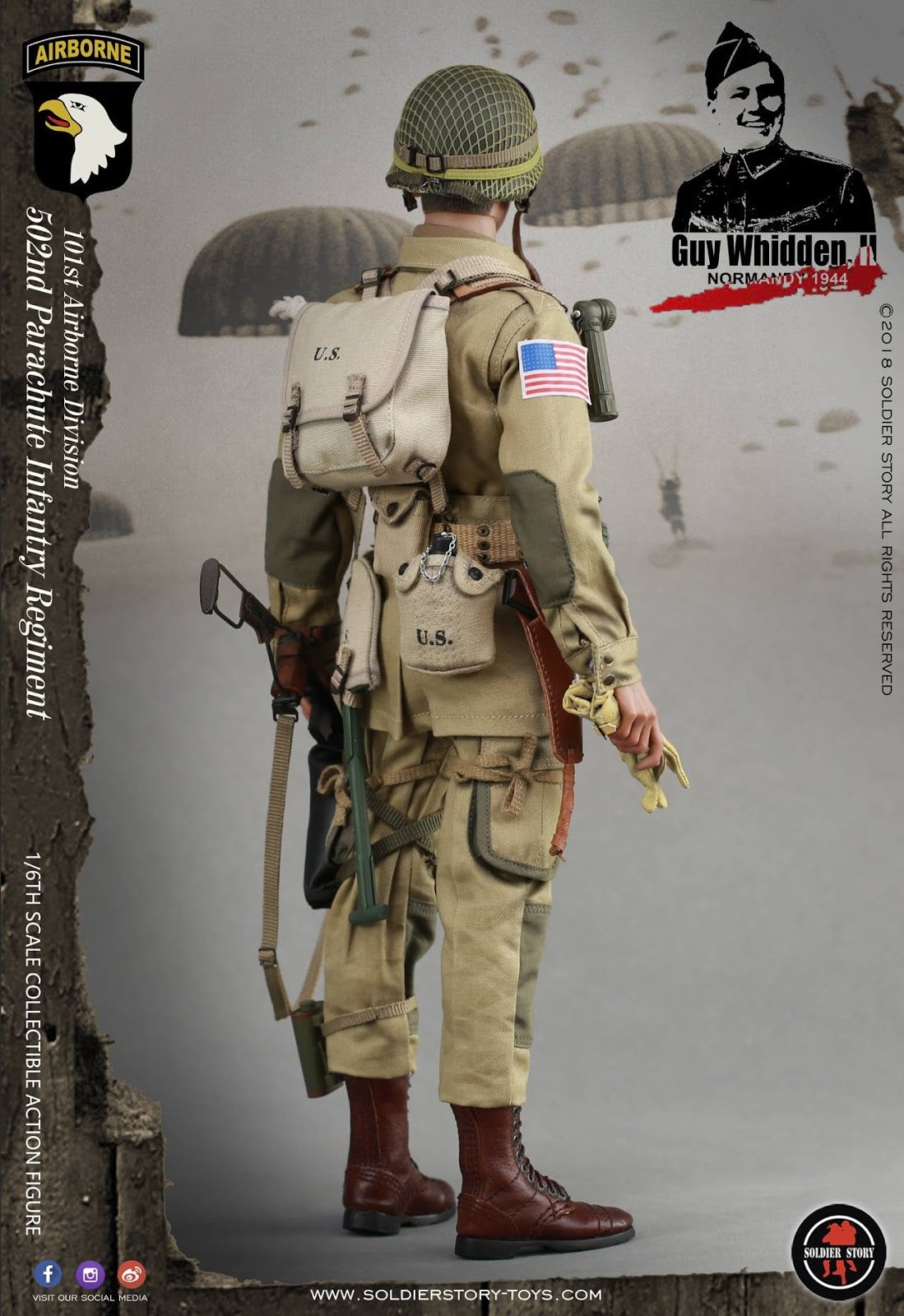 WW2 101ST AIRBORNE DIVISION 502nd Parachute Infantry Regiment GUY WHIDDEN(ガイ・ウィッデン) II 1/6 完成品 可動フィギュア(SS110) Soldier Story(ソルジャース WW2 101ST AIRBORNE DIVISION 502nd Parachute Infantry