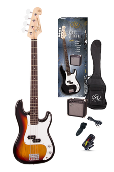 SX ST Style Bass Guitar & AMP Pack -  3 Tone Sunburst