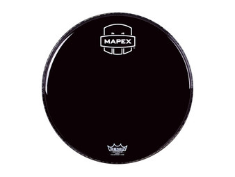 Mapex 2013 Logo Head 24 Inch Remo PK3 Front, Ebony