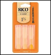 Clarinet Reeds   1 1/2   Pack of 3   Rico