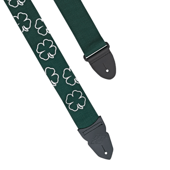 LM   2 inch poly seatbelt type material. Leather ends.