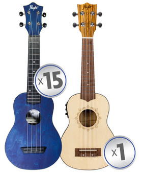 FLIGHT ABS TRAVEL UKULELE CLASS SET - DARK BLUE