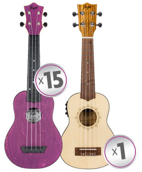 FLIGHT ABS TRAVEL UKULELE CLASS SET- PURPLE