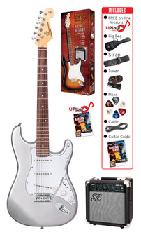 Electric Guitar and Amp package 4/4 size Metallic Silver
