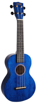 MAHALO Hano Series Concert Ukulele Transparent Blue Gloss.